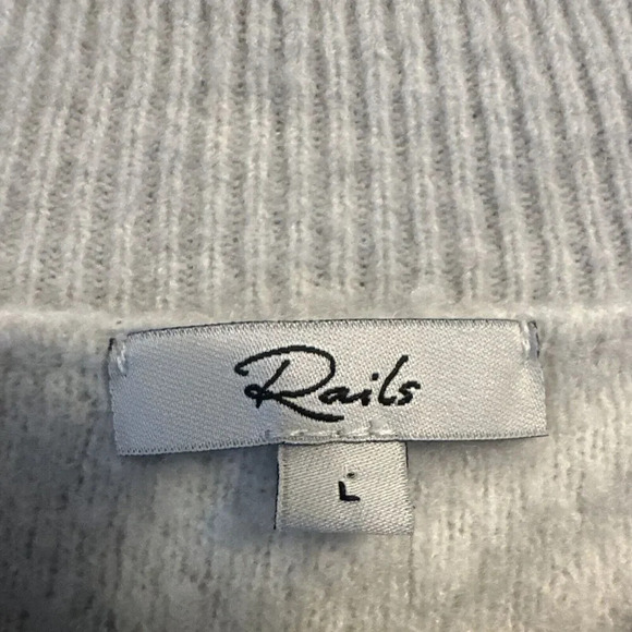 Rails Lana Sweater Grey Ivory Mixed Animal Print Size L Wool Cashmere Blend - Picture 7 of 11